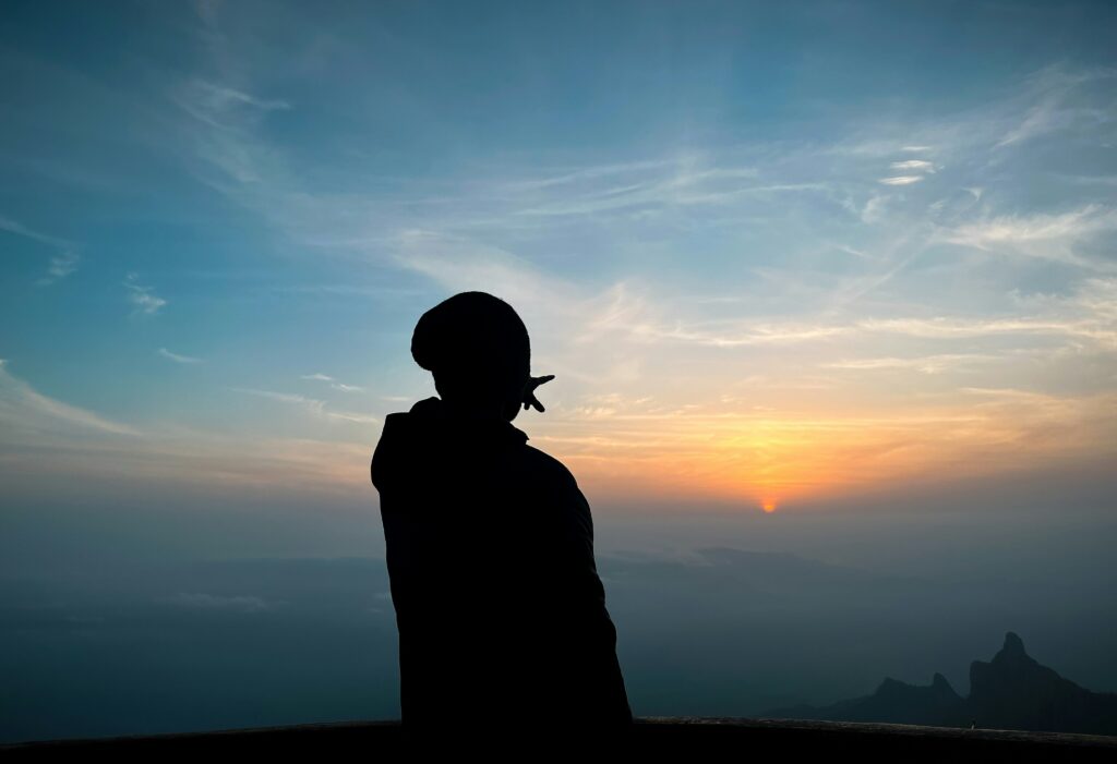 a silhouette of a person